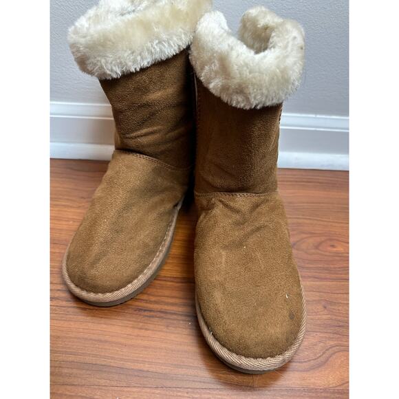 Sonoma Lifestyle Girls 5 Medium Brown Winter Boots with Bows - Picture 5 of 11